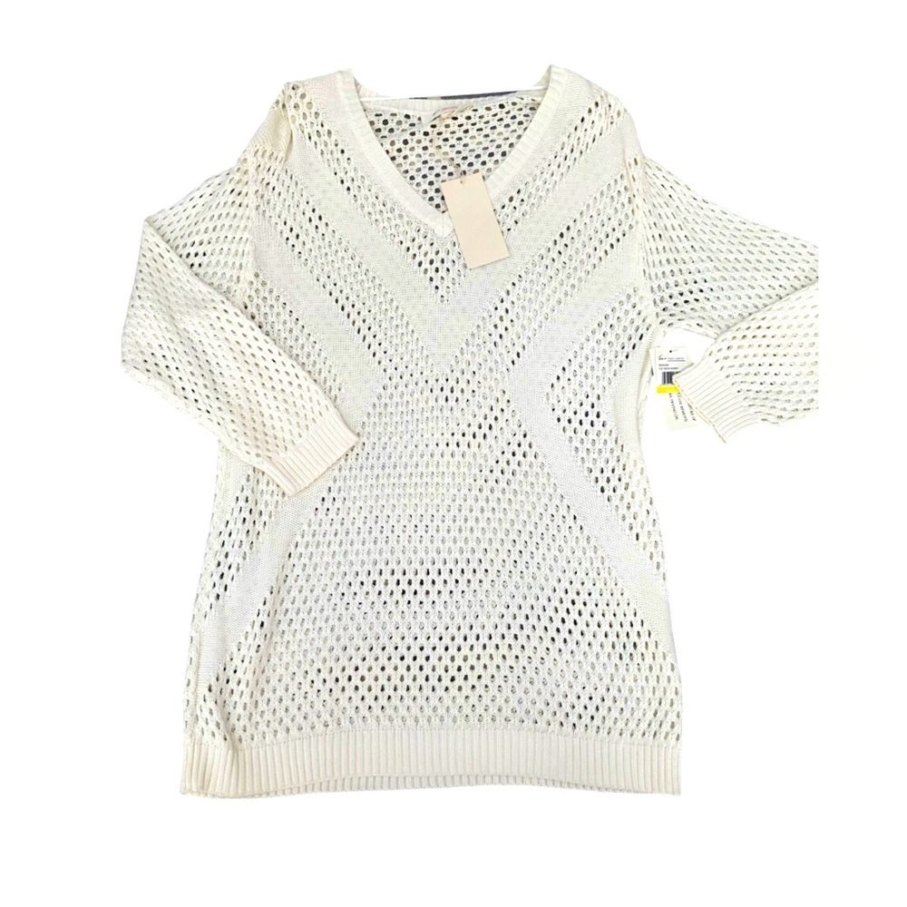 NWT TWO BY VINCE CAMUTO CREAM CROCHET SWEATER SIZE MEDIUM